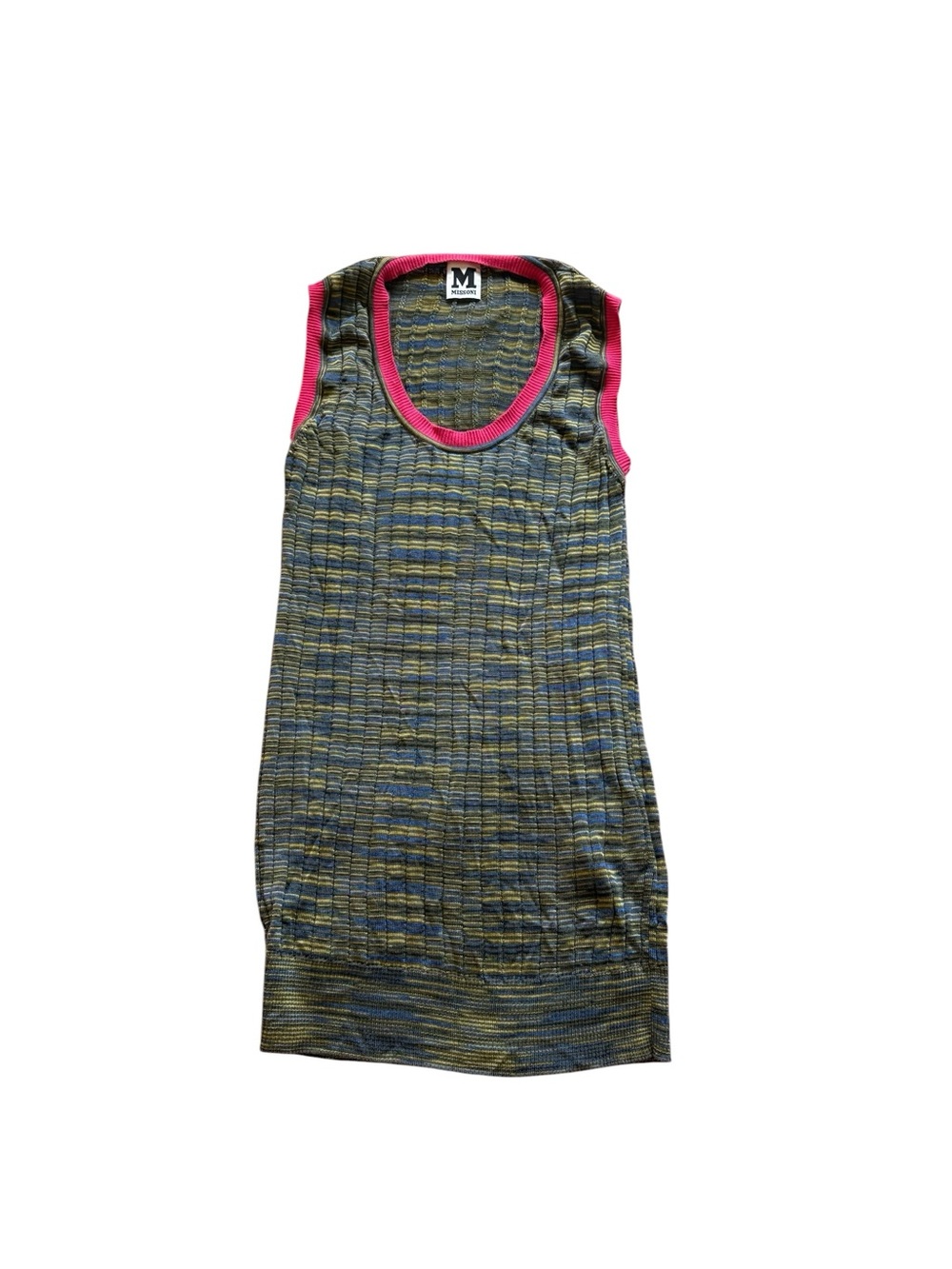 Missoni Sleeveless Knit Top with Pink Trim